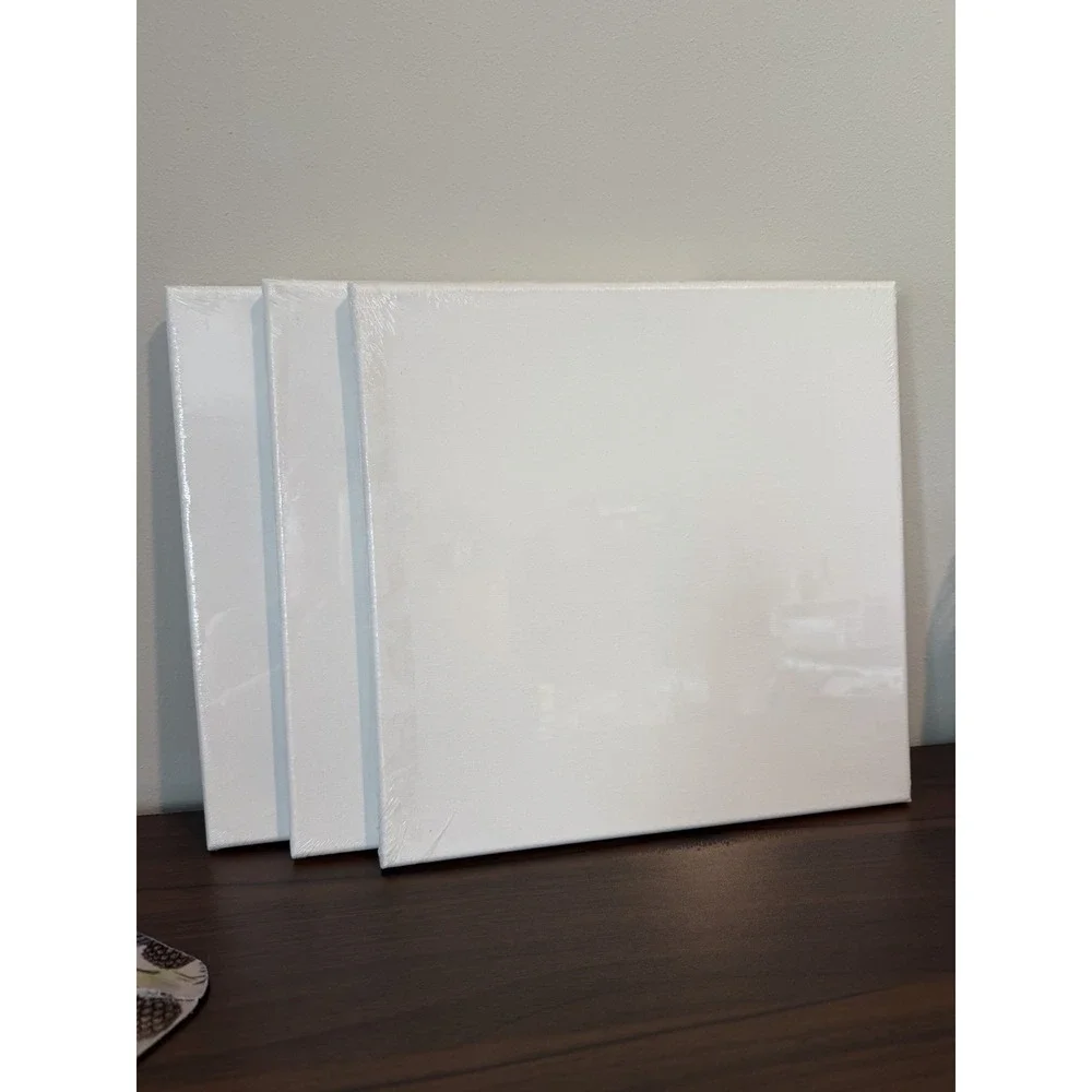 Painting Canvas Panels 3 Pack 12x12 Inch Rectangle Blank Art Board White 1/2